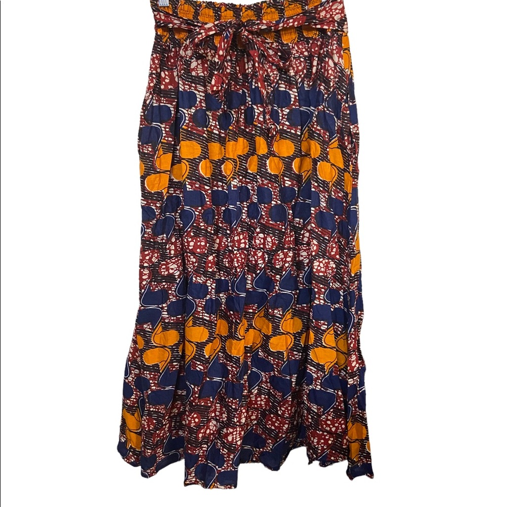 Karan Free Size Midi Length Multi Color Print Tie… - image 1